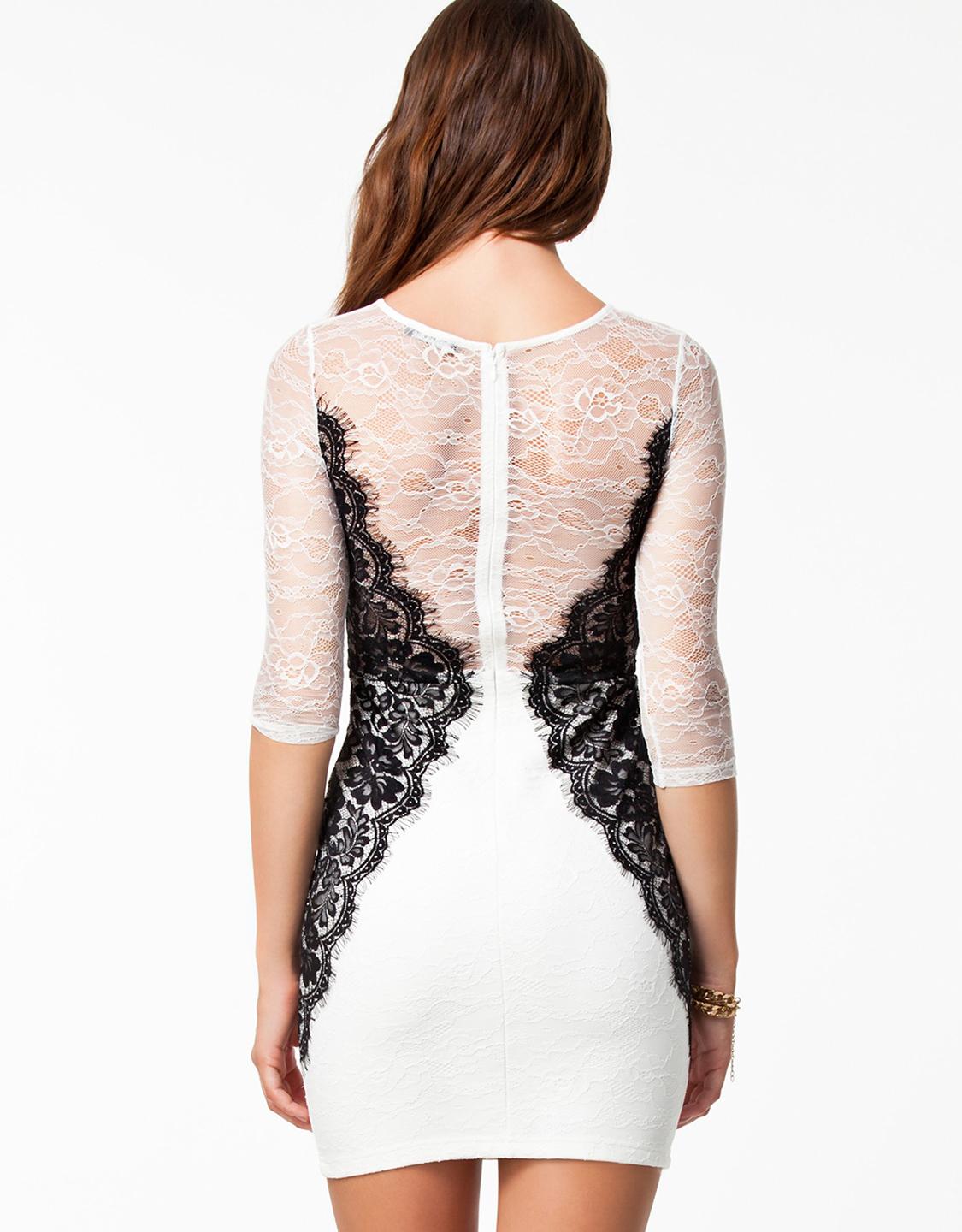 Fashion Long Sleeve Beauty Lace Bodycon Dress