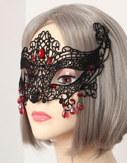 Vintage Gothic Red Beads Eye Masks