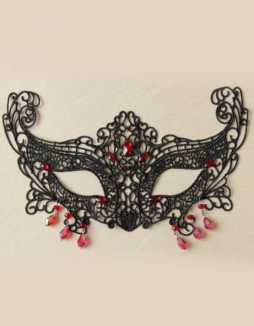 Vintage Gothic Red Beads Eye Masks