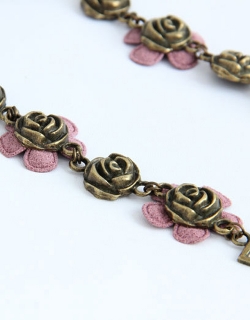 Bronze Carved Flower Love Headband 