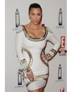White with Gold Silver Beading  Dress
