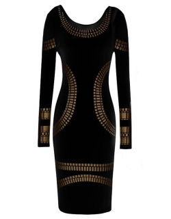 Long Sleeve Black  Dress