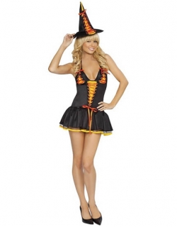 Candy Witch Halloween Costume Set Petticoat Dress