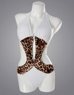 Halter Cut Out Leopard Print Swimwear