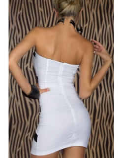 Black and white Splice Strapless Sexy Dress