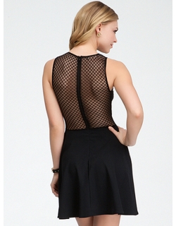 Black Fashion Mesh Dress