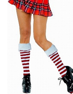 Red and White Stripe Stocking 