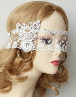 Retro White Lace Butterfly Gothic Eye Masks