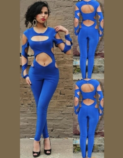 Royal Blue Cut Out Jumpsuit 