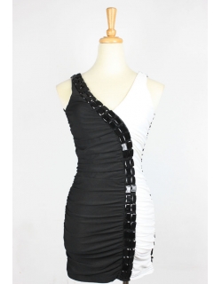 Sexy Women's Black White Dress