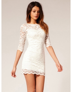 Elegant White Lace Dress