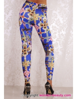 Blue Life on the Cross Leggings 