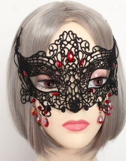 Vintage Gothic Red Beads Eye Masks