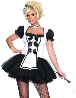 White And Black Short Sleeve Maid Costume