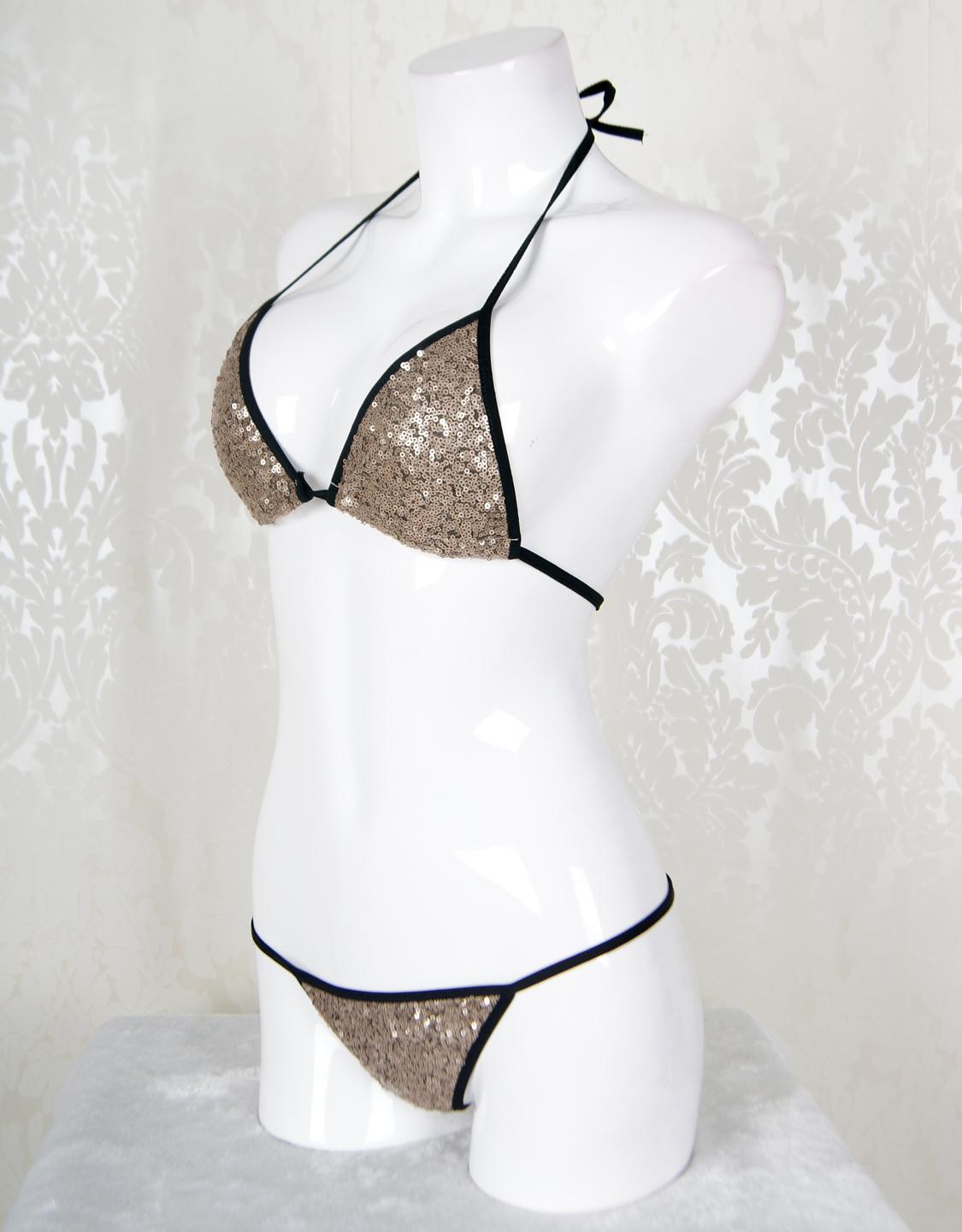 Golden Sequin Sexy Lingerie Set
