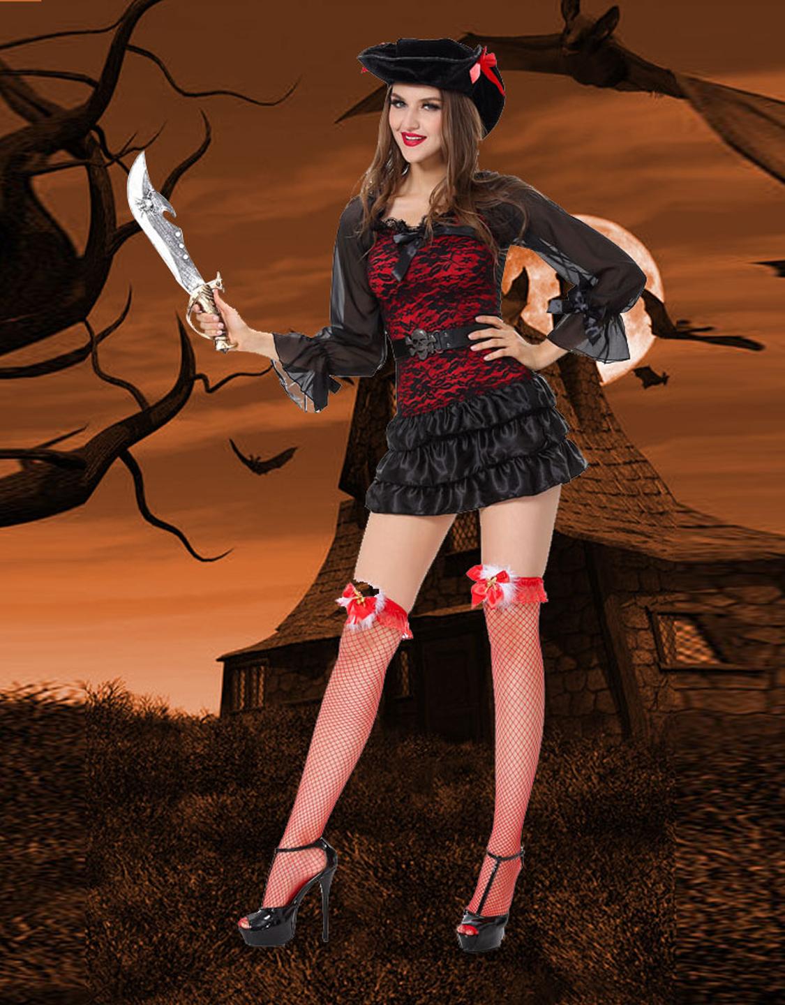 Black Mistress Pirate Wench Sexy Costume
