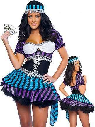 Ladies Gypsy Girl colourful dress up Costume