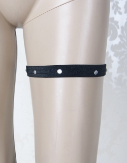  Black Flat Garter With Rhinestone