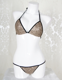 Golden Sequin Sexy Lingerie Set