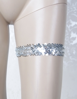 Silver Sequined Garter 