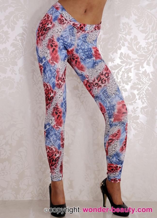 Red Floral Leggings 