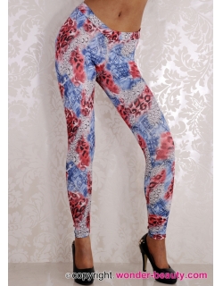 Red Floral Leggings 