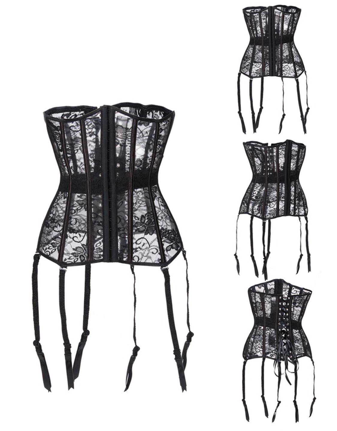 Sexy Underbust Boned Front Busk Lace Corset