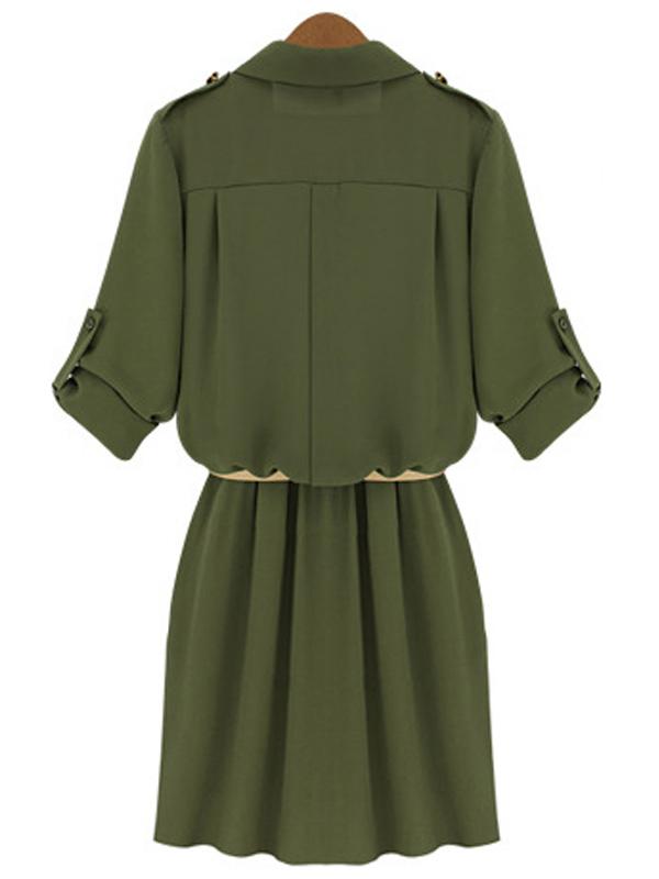 Dark Green Summer Midi Dress