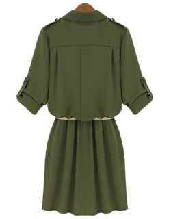Dark Green Summer Midi Dress