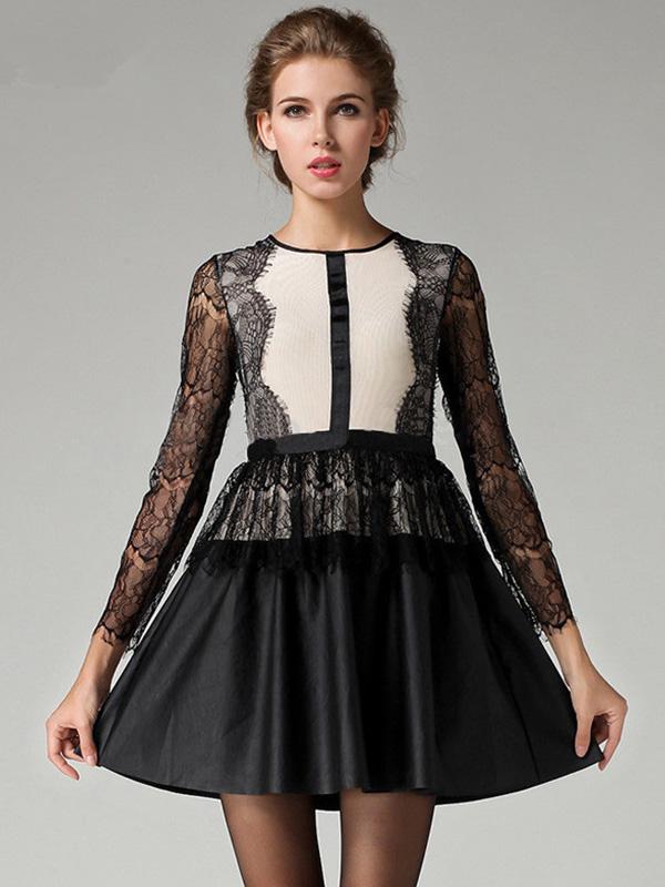 Fashion Black Mini Cute Dress 