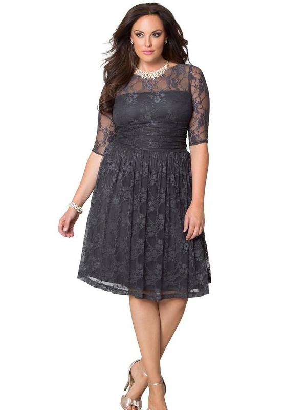 XXL 4XL Fashion Women Plus Size Lace Dress