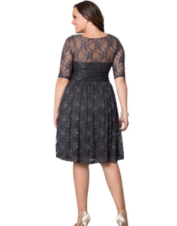 XXL 4XL Fashion Women Plus Size Lace Dress