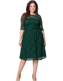 XXL 4XL Fashion Women Plus Size Lace Dress