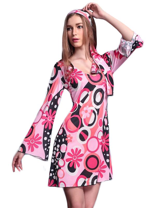 Pretty Floral Print ​Long Sleeve Mini Dress​