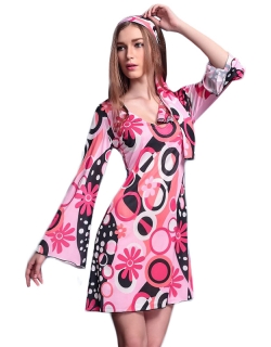 Pretty Floral Print ​Long Sleeve Mini Dress​