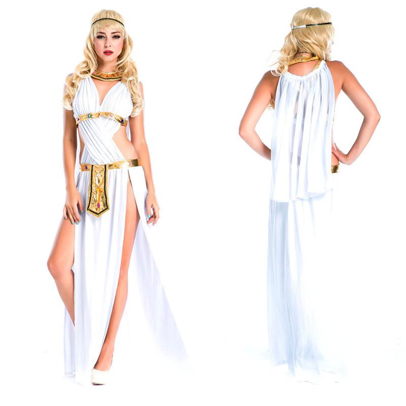 Girl Greek goddess Cosplay Costume white Egyptian princess dress