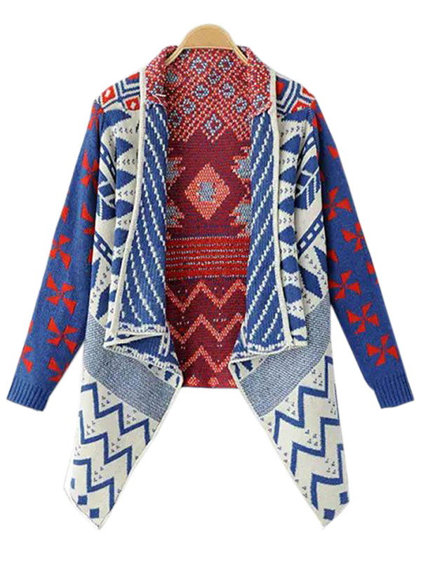 Autumn Winter Geometric Pattern Women Sweater