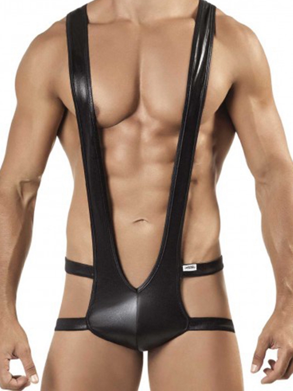 Black Vinyl Sexy Men Lingerie