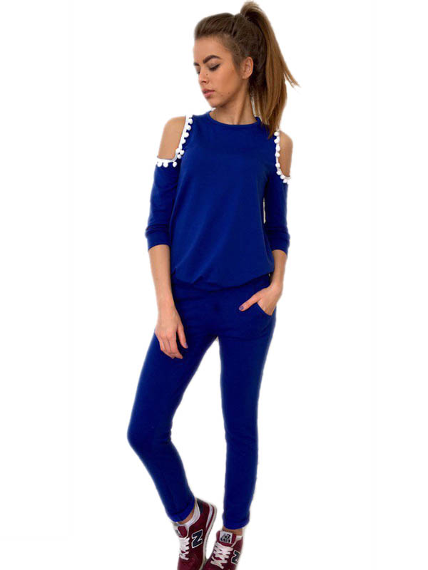 Blue Women Casual Overalls