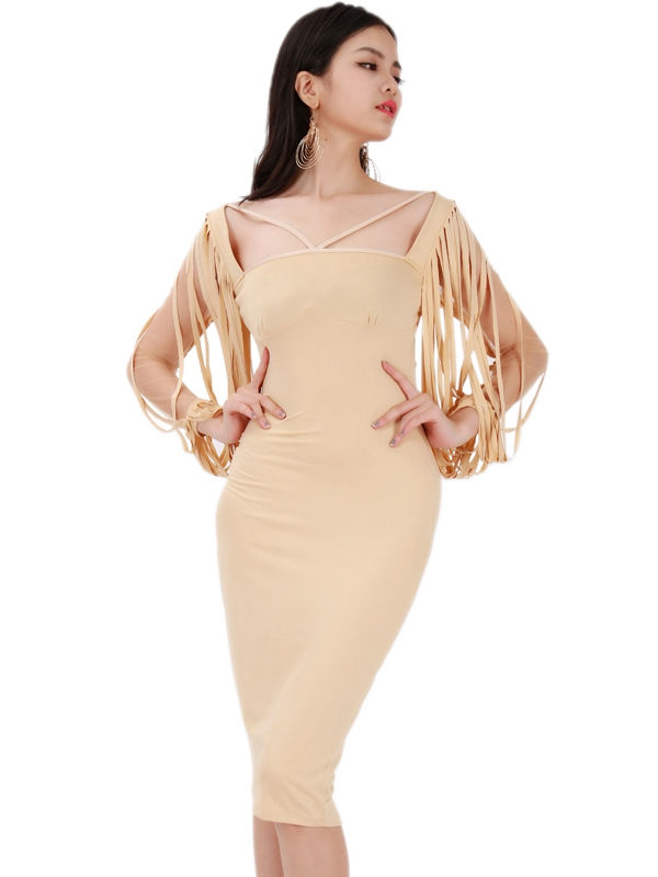 Elegant Unit Design Midi Dress