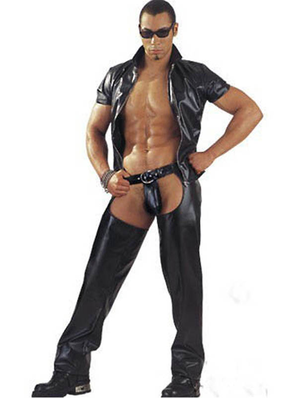 Faux Leather Punk Black Pub Performance Wear