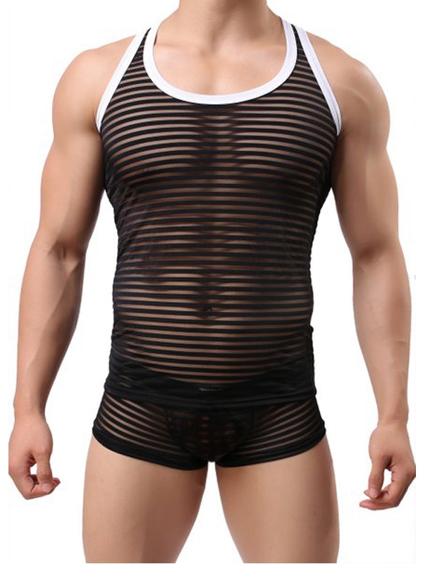 Sexy Men Transparent Lingerie Tank