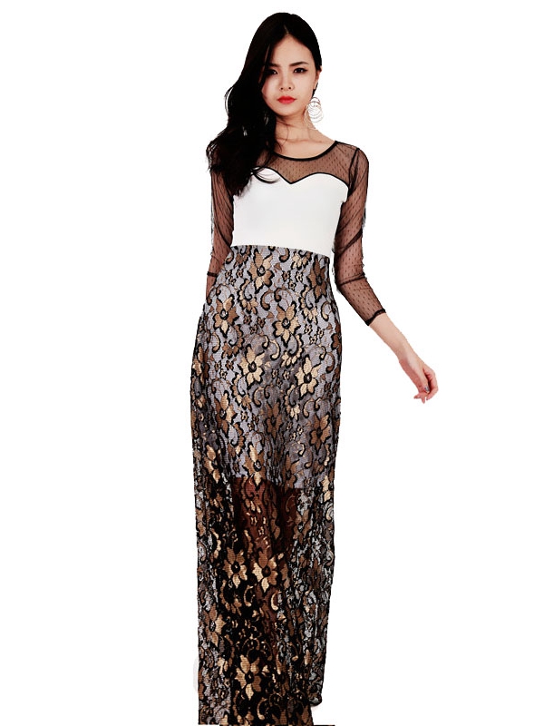 Sexy Mesh Long Women Dress
