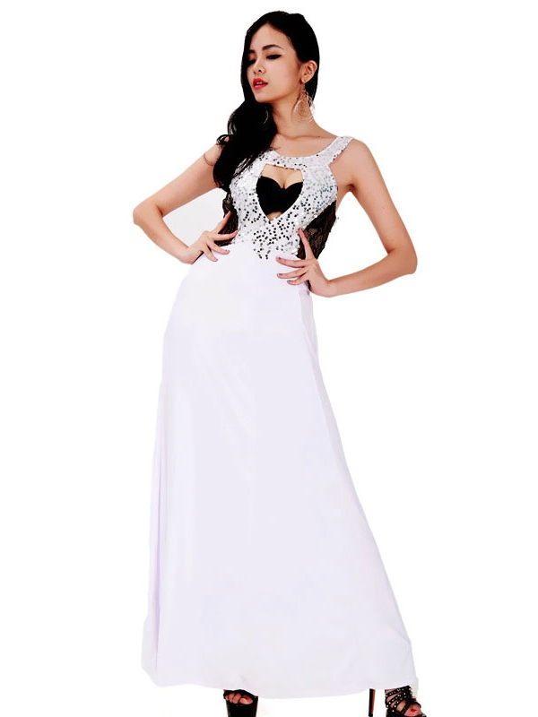 Sexy White Backless Long Dress