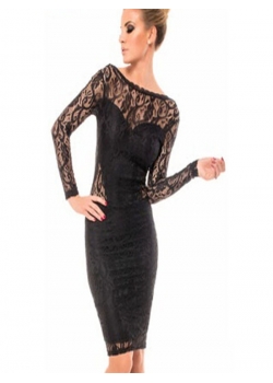 Black Lace Dress With Jewelry On Back