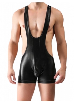 Black Leather Men Sexy Lingerie