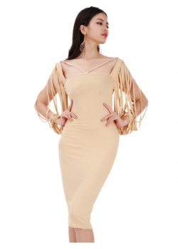 Elegant Unit Design Midi Dress