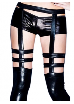 Sexy Black Leather Leggings Stocking