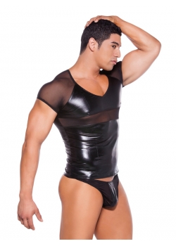 Sexy Black Vinyl Men Lingerie