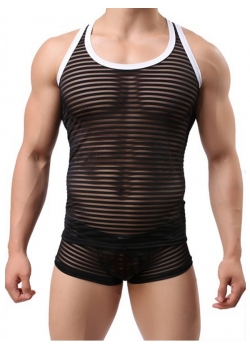 Sexy Men Transparent Lingerie Tank